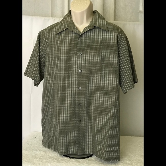 woodys Other - WOODYS RETRO SS BUTTON DOWN GREY PLAID SHIRT LG